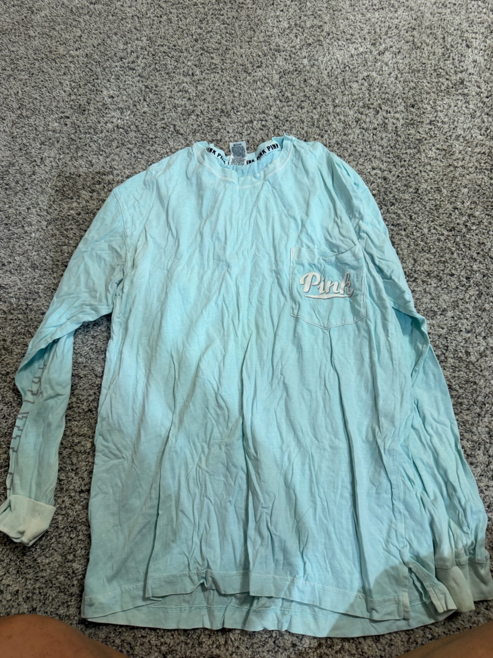 Victoria's Secret PINK Light Aqua Pocket Tee